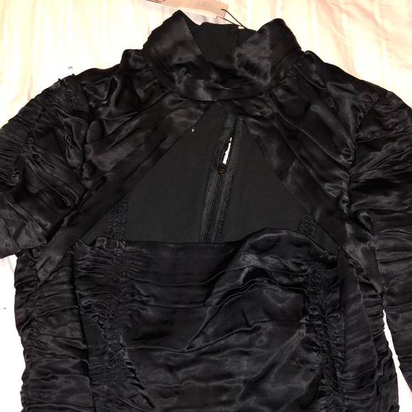 ZARA Limited Edition Satin Ruched Mini Dress - Picture 8 of 9